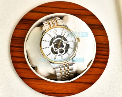 Replica Longines Skeleton White Dial Two Tone Gold Men's Watch 40mm